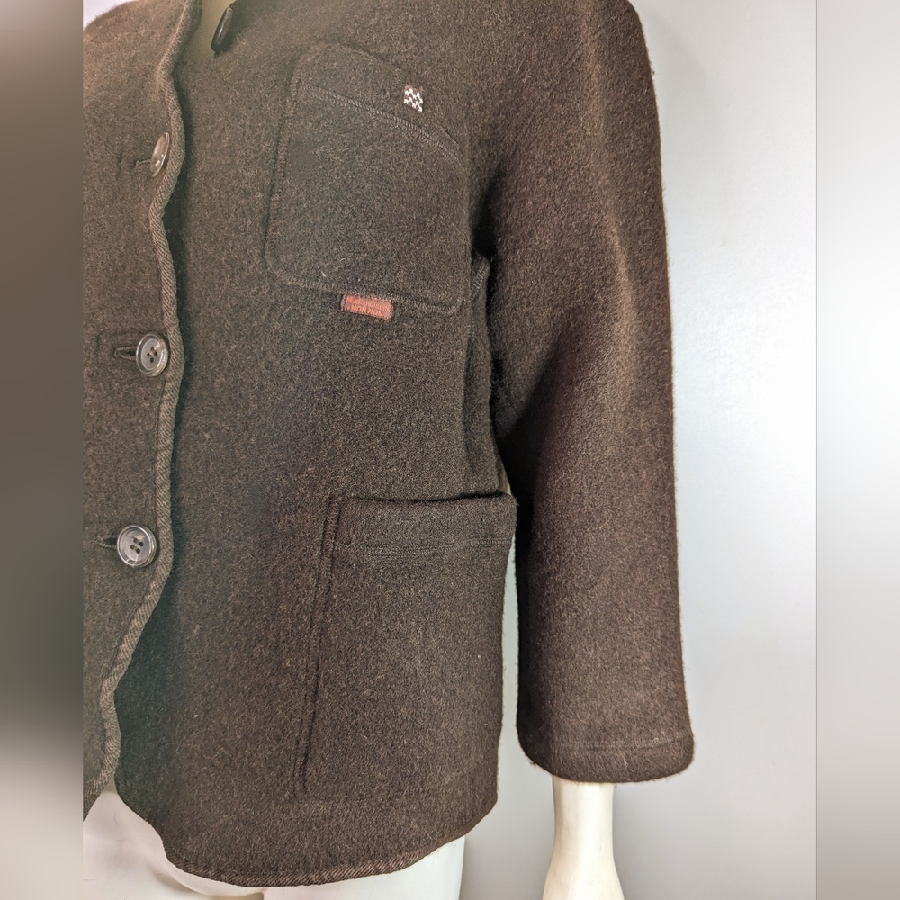 Mademoiselle Non Nin Wool Jacket Brown Japan Button Down Pockets Petite Small - Picture 5 of 12